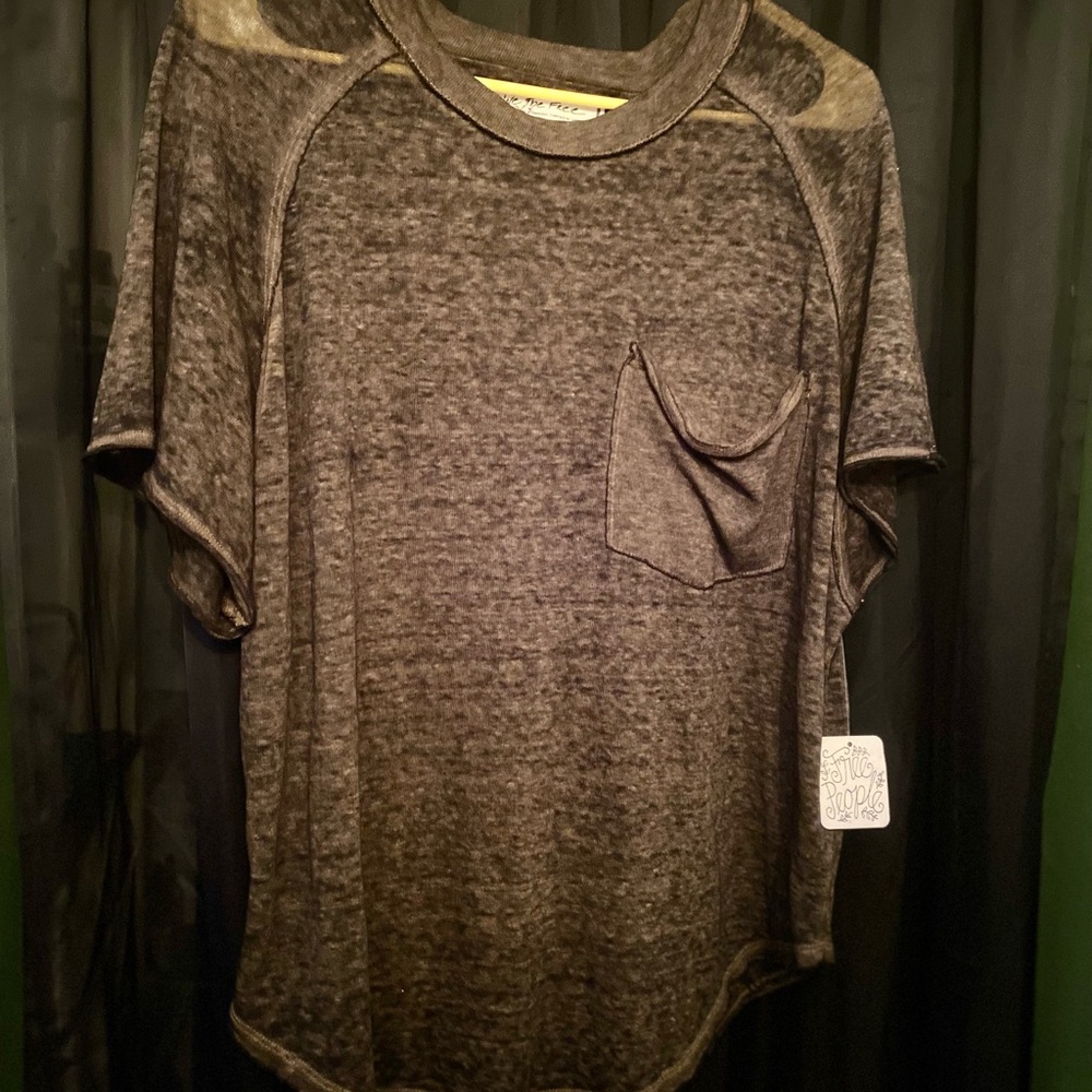 Free People Heather Gray Short Sleeve Tee